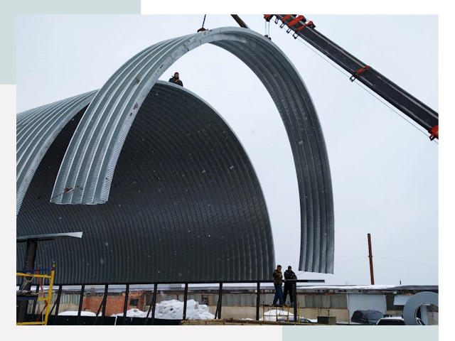 Полукруглые ангары в Салехарде